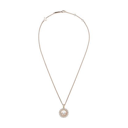 Chopard Happy Diamonds pendant in 18k ethical rose gold with moving diamonds, view 3