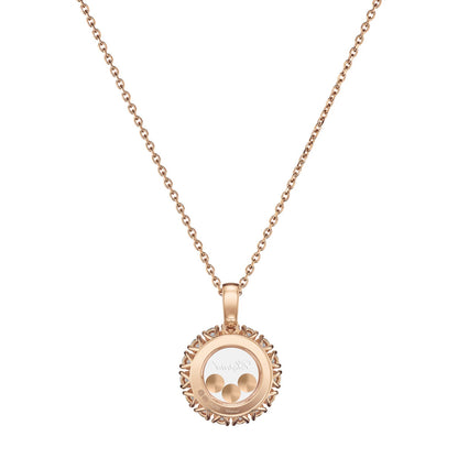 Chopard Happy Diamonds pendant in 18k ethical rose gold with moving diamonds, view 4