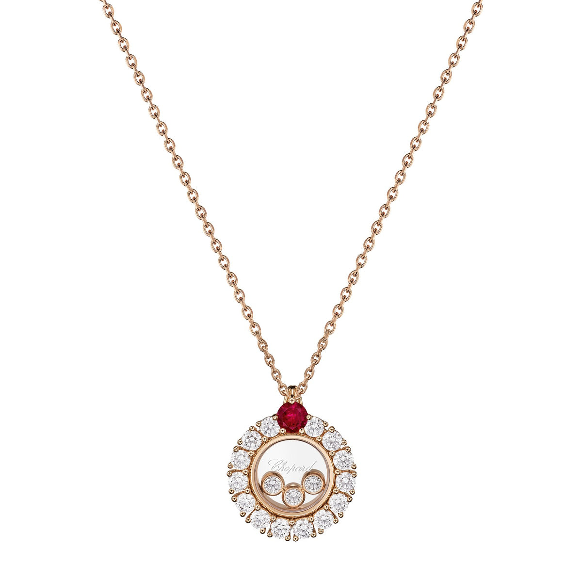 Chopard Happy Diamonds pendant in 18k ethical rose gold with diamonds