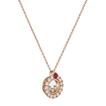 Chopard Happy Diamonds pendant in 18k ethical rose gold with diamonds, view 2