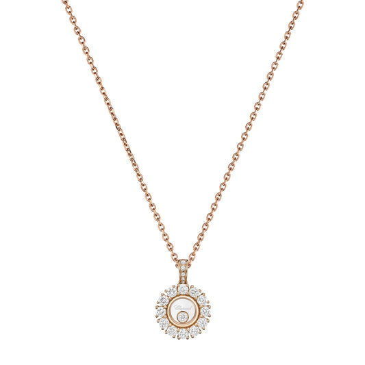 Chopard Happy Diamonds pendant in 18k ethical rose gold with moving diamonds