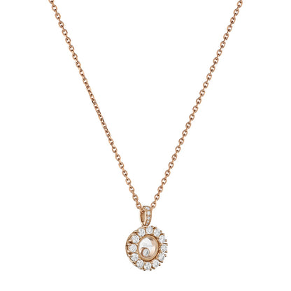 Chopard Happy Diamonds pendant in 18k ethical rose gold with moving diamonds, view 2