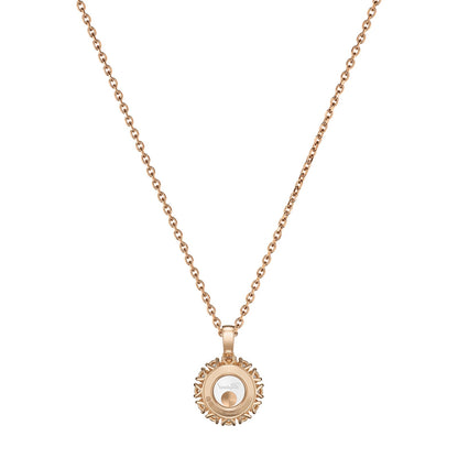 Chopard Happy Diamonds pendant in 18k ethical rose gold with moving diamonds, view 4