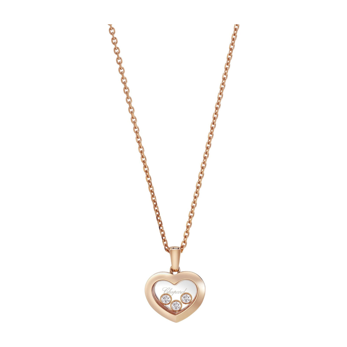 Chopard Happy Diamonds pendant in 18k ethical rose gold with moving diamonds
