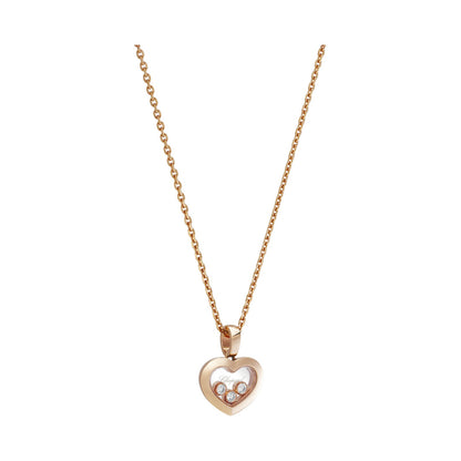Chopard Happy Diamonds pendant in 18k ethical rose gold with moving diamonds, view 2
