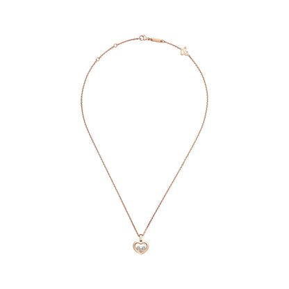 Chopard Happy Diamonds pendant in 18k ethical rose gold with moving diamonds, view 3