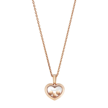 Chopard Happy Diamonds pendant in 18k ethical rose gold with moving diamonds, view 4