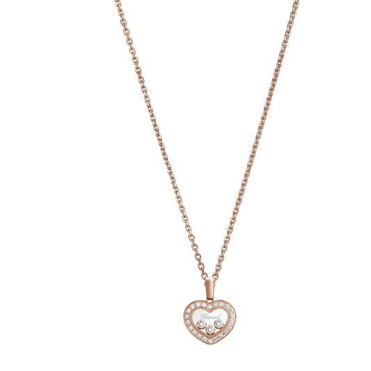 Chopard Happy Diamonds pendant in 18k ethical rose gold with moving diamonds