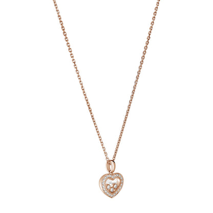 Chopard Happy Diamonds pendant in 18k ethical rose gold with moving diamonds, view 2