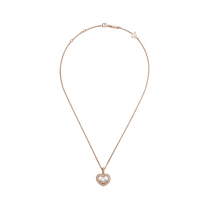 Chopard Happy Diamonds pendant in 18k ethical rose gold with moving diamonds, view 3
