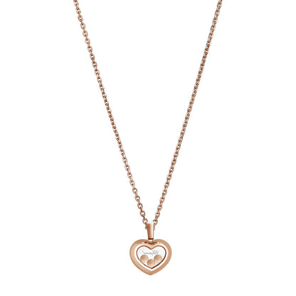 Chopard Happy Diamonds pendant in 18k ethical rose gold with moving diamonds, view 4