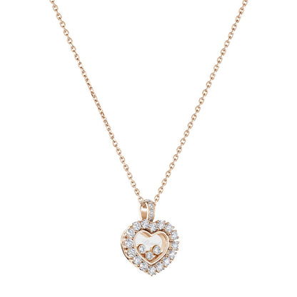 Chopard Happy Diamonds pendant in 18k ethical rose gold with moving diamonds, view 2