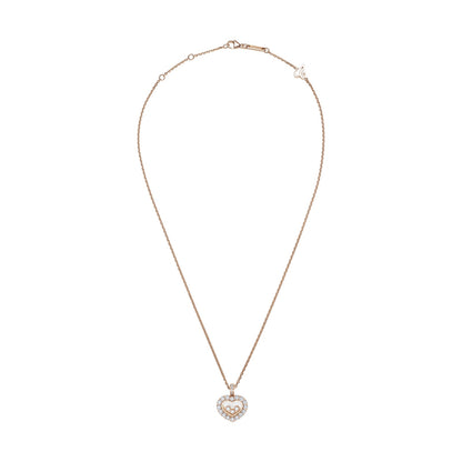 Chopard Happy Diamonds pendant in 18k ethical rose gold with moving diamonds, view 3