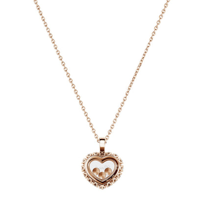Chopard Happy Diamonds pendant in 18k ethical rose gold with moving diamonds, view 4