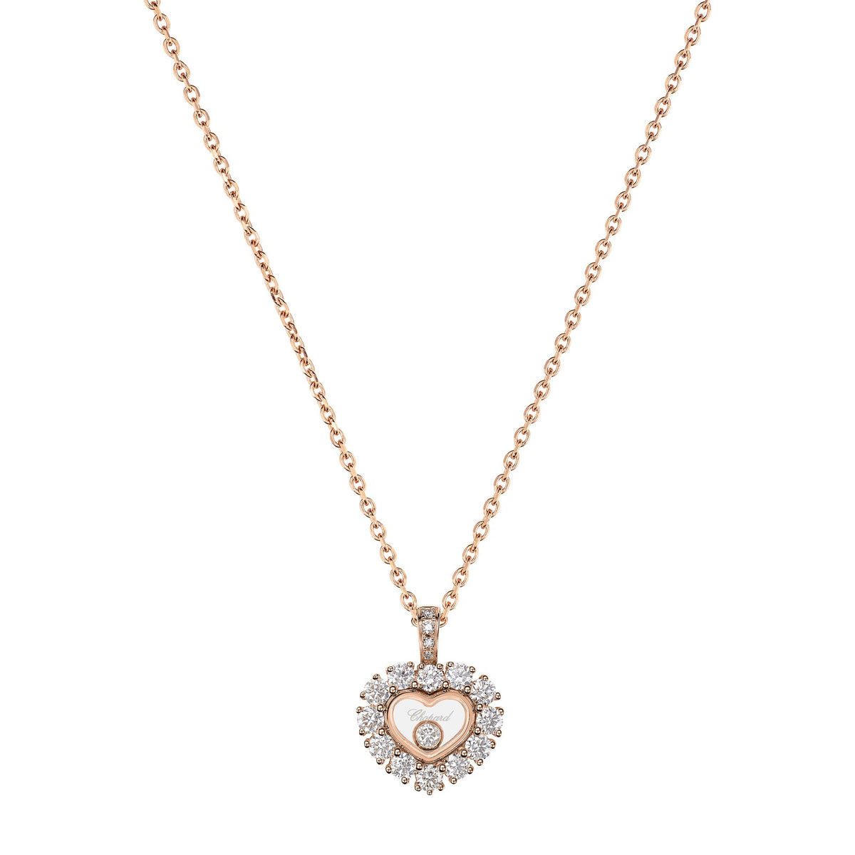 Chopard Happy Diamonds pendant in 18k ethical rose gold with moving diamonds