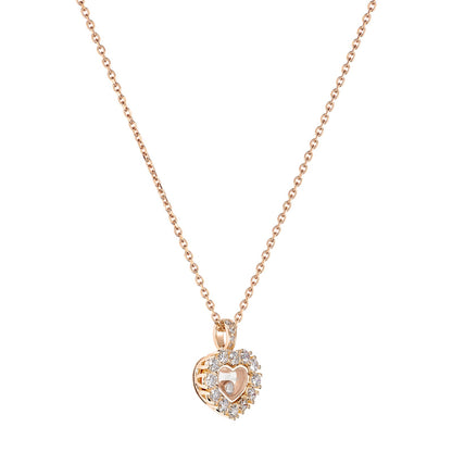 Chopard Happy Diamonds pendant in 18k ethical rose gold with moving diamonds, view 2