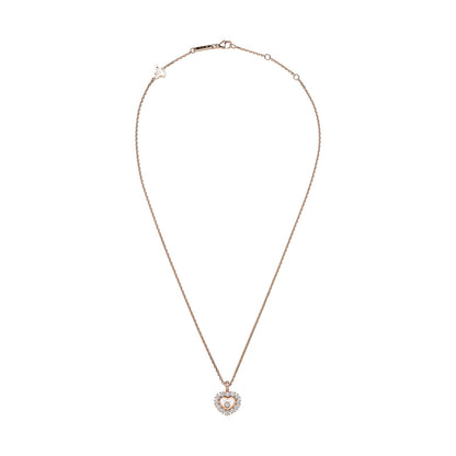 Chopard Happy Diamonds pendant in 18k ethical rose gold with moving diamonds, view 3