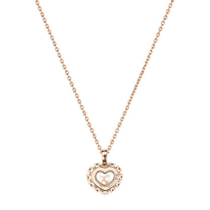 Chopard Happy Diamonds pendant in 18k ethical rose gold with moving diamonds, view 4