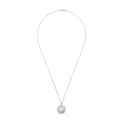 Chopard Happy Diamonds pendant in 18k ethical white gold with moving diamonds view 3