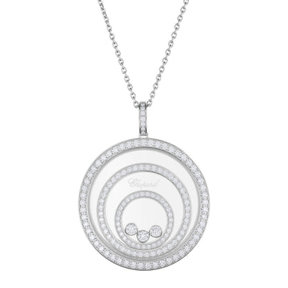 Chopard Happy Diamonds pendant in 18k ethical white gold with moving diamonds