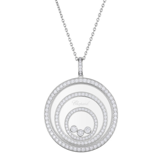 Chopard Happy Diamonds pendant in 18k ethical white gold with moving diamonds