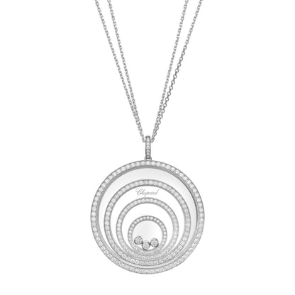 Chopard Happy Diamonds pendant in 18k ethical white gold with moving diamonds
