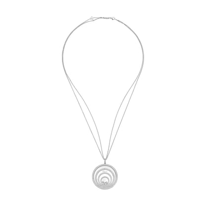 Chopard Happy Diamonds pendant in 18k ethical white gold with moving diamonds view 3