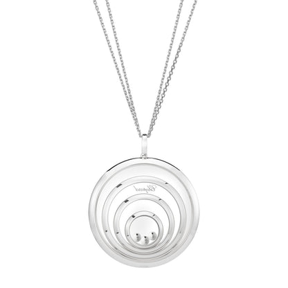 Chopard Happy Diamonds pendant in 18k ethical white gold with moving diamonds view 4