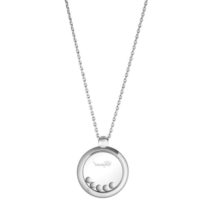 Chopard Happy Diamonds pendant in 18k ethical white gold with moving diamonds, view 4