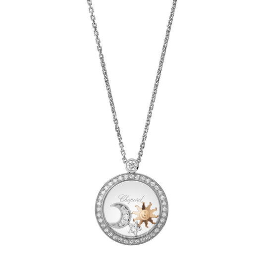 Chopard Happy Diamonds pendant in 18k ethical white gold with moving diamonds