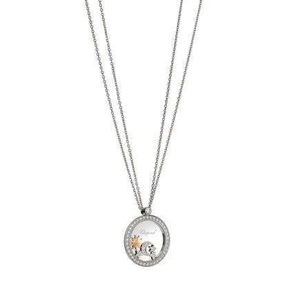 Chopard Happy Diamonds pendant in 18k ethical white gold with diamonds, view 2