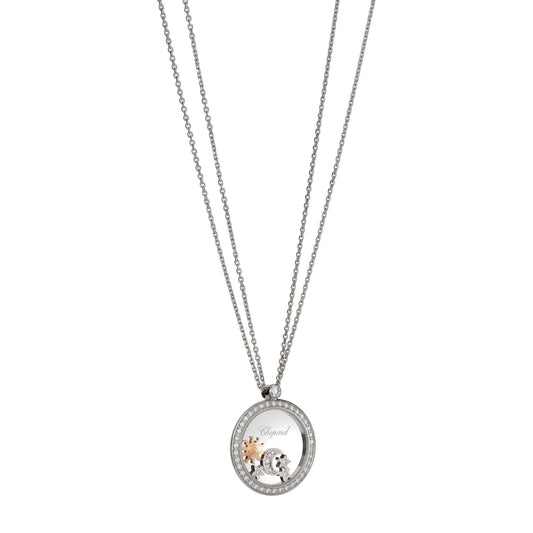 Chopard Happy Diamonds pendant in 18k ethical white gold with diamonds, view 2