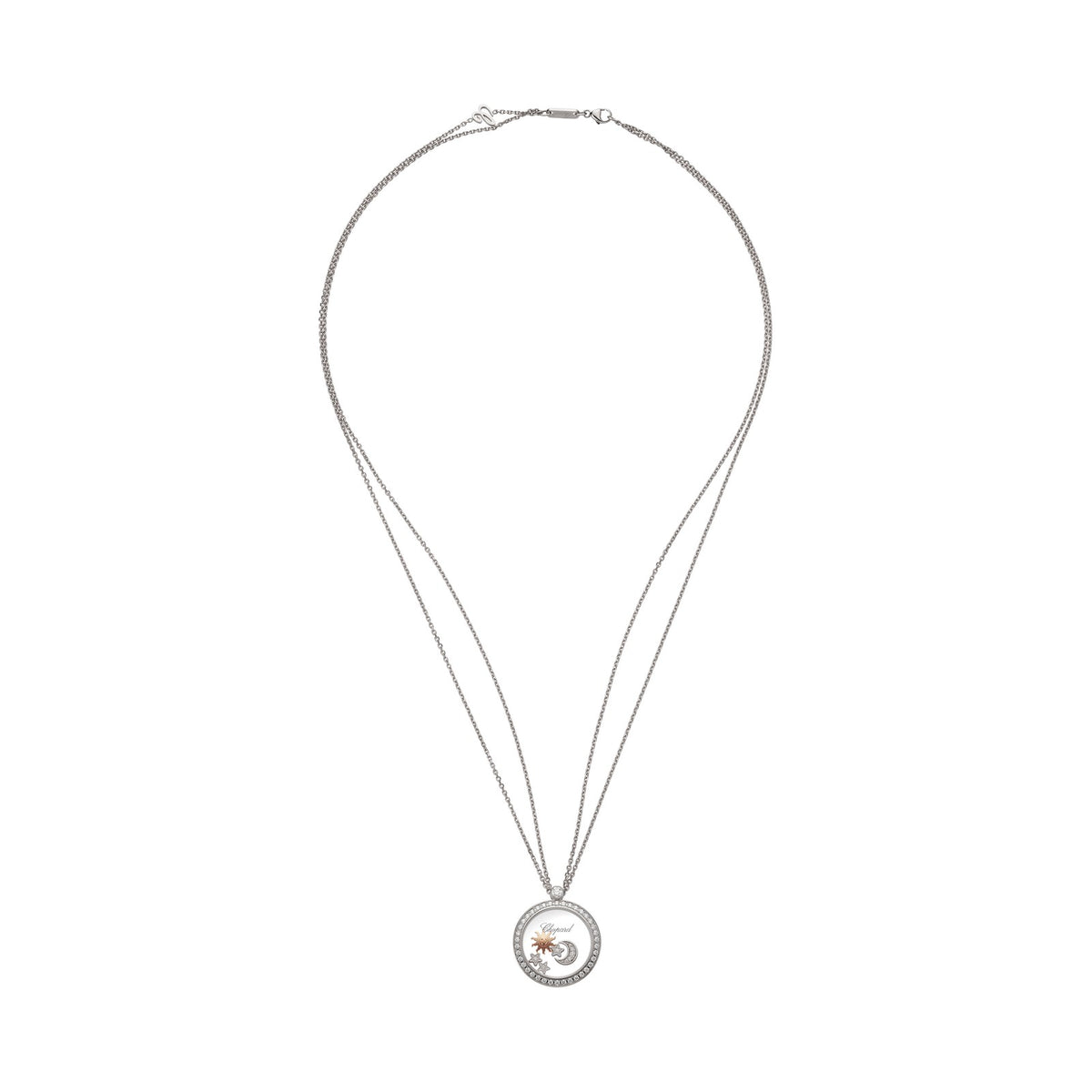 Chopard Happy Diamonds pendant in 18k ethical white gold with diamonds, view 3
