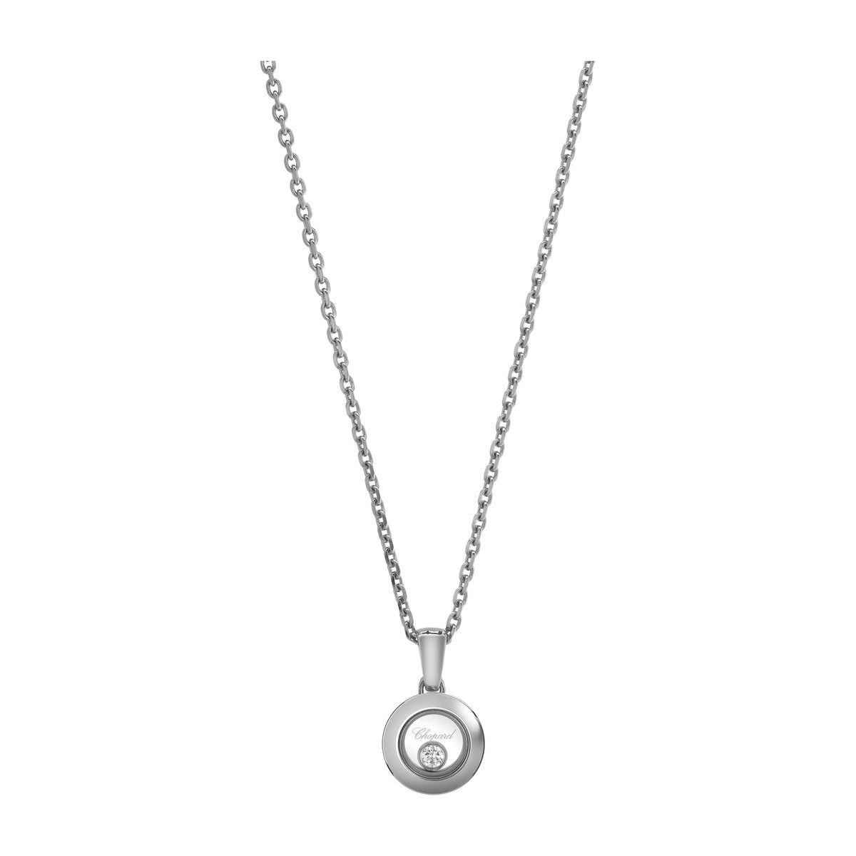 Chopard Happy Diamonds pendant in 18k ethical white gold with moving diamonds