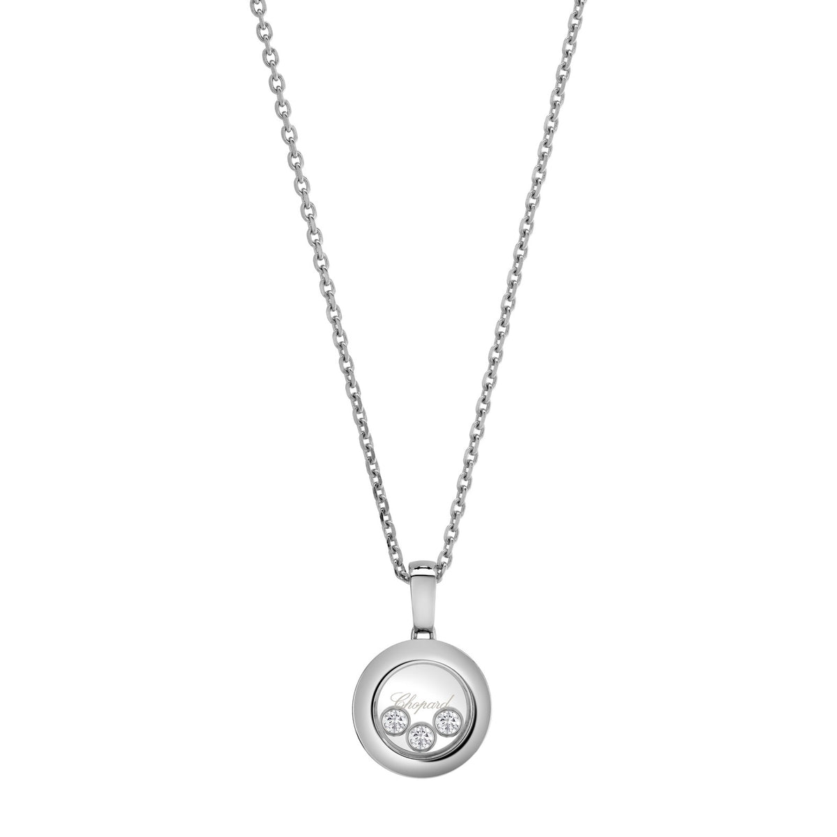Chopard Happy Diamonds pendant in 18k ethical white gold with moving diamonds