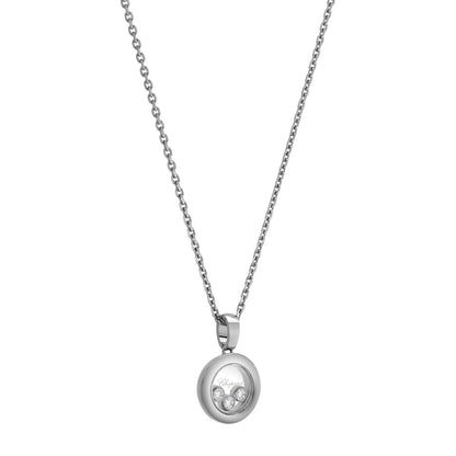 Chopard Happy Diamonds pendant in 18k ethical white gold with moving diamonds, view 2