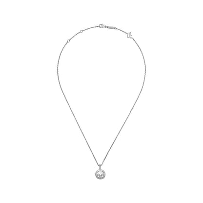Chopard Happy Diamonds pendant in 18k ethical white gold with moving diamonds, view 3