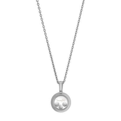 Chopard Happy Diamonds pendant in 18k ethical white gold with moving diamonds, view 4