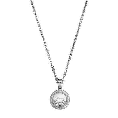 Chopard Happy Diamonds pendant in 18k ethical white gold with moving diamonds