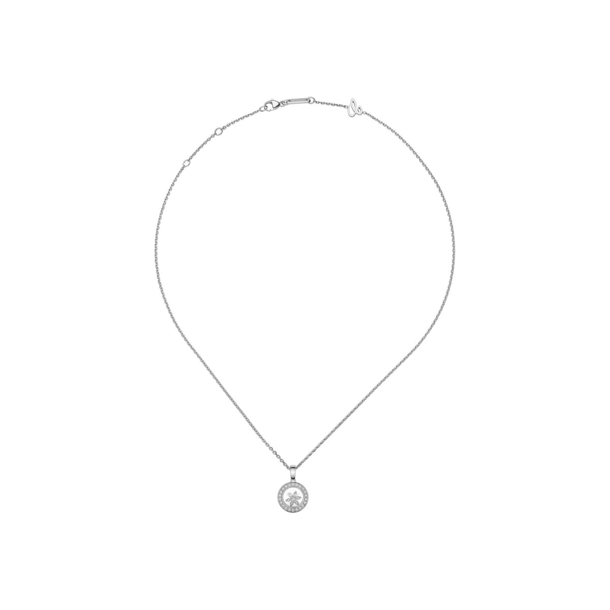 Chopard Happy Diamonds pendant in 18k ethical white gold with diamonds, view 3