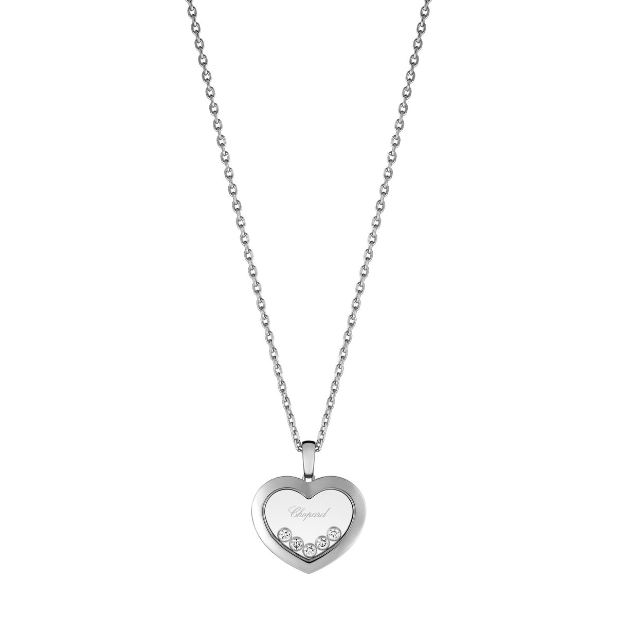 Chopard Happy Diamonds pendant in 18k ethical white gold with moving diamonds