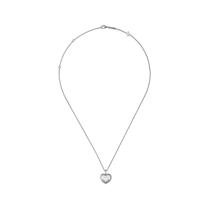 Chopard Happy Diamonds pendant in 18k ethical white gold with moving diamonds, view 3