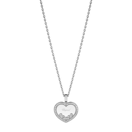 Chopard Happy Diamonds pendant in 18k ethical white gold with moving diamonds