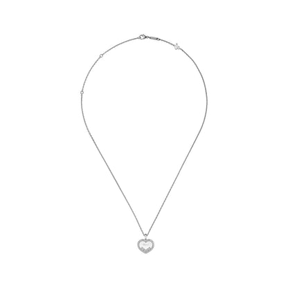 Chopard Happy Diamonds pendant in 18k ethical white gold with moving diamonds, view 3