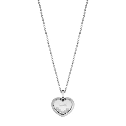Chopard Happy Diamonds pendant in 18k ethical white gold with moving diamonds, view 4