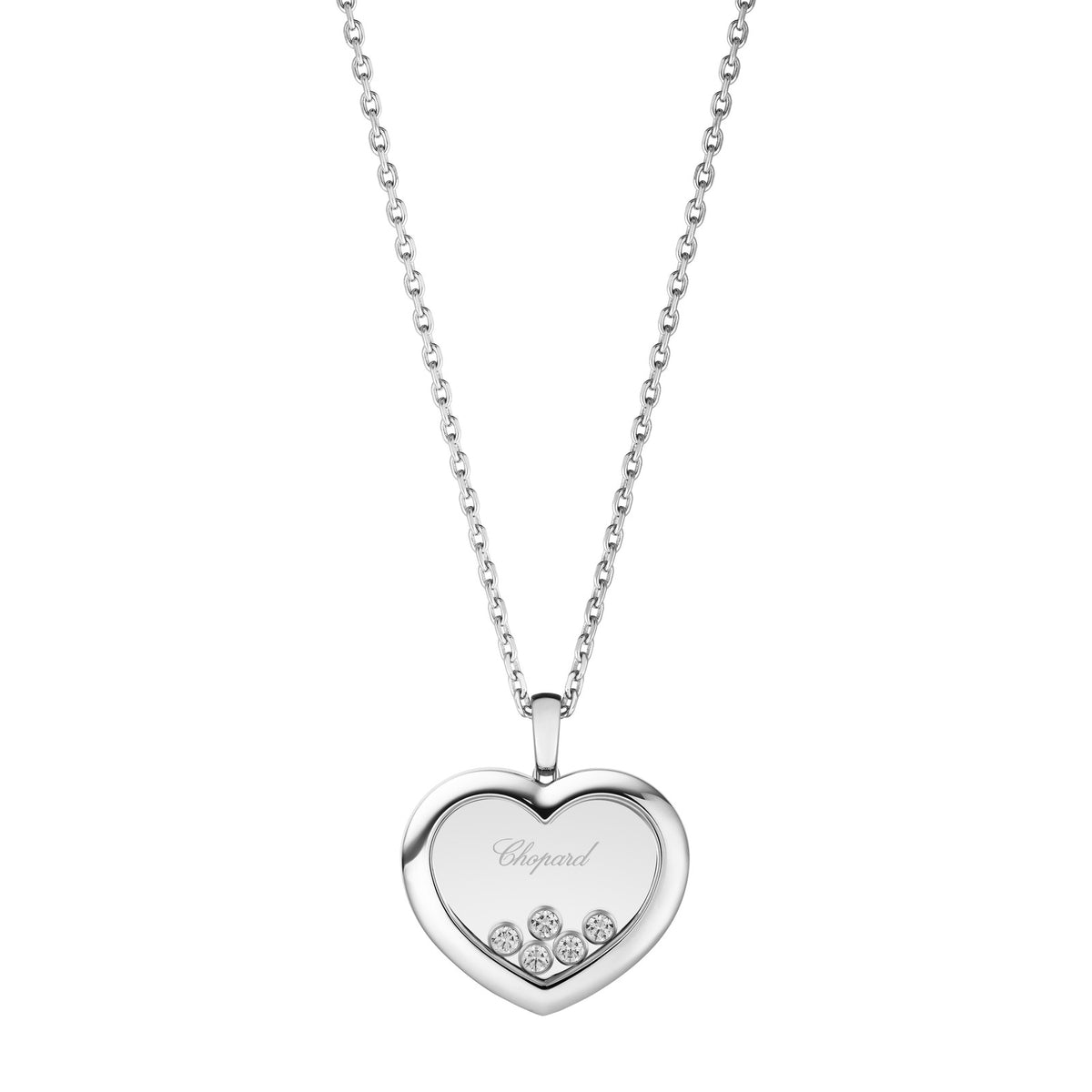 Chopard Happy Diamonds pendant in 18k ethical white gold with moving diamonds