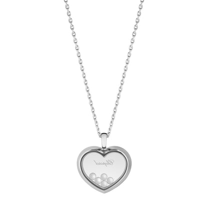 Chopard Happy Diamonds pendant in 18k ethical white gold with moving diamonds, view 4