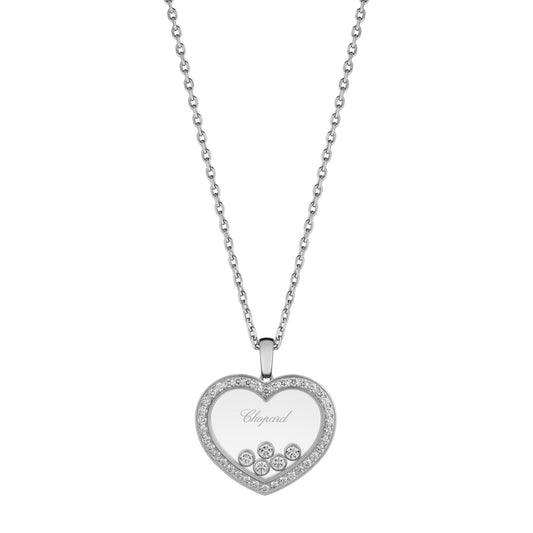 Chopard Happy Diamonds pendant in 18k ethical white gold with moving diamonds