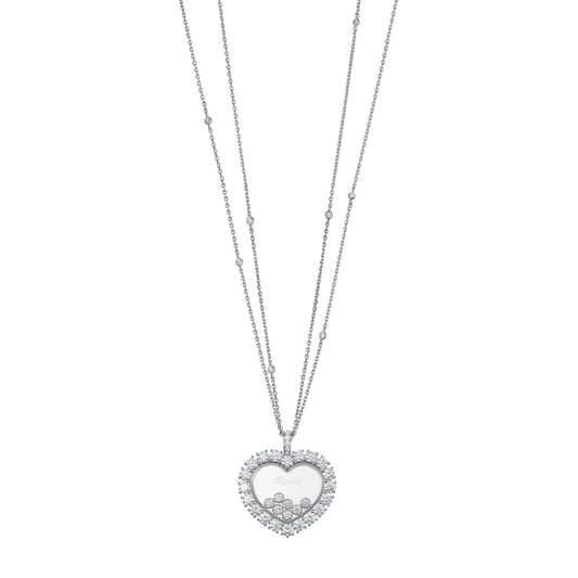 Chopard Happy Diamonds pendant in 18k ethical white gold with moving diamonds