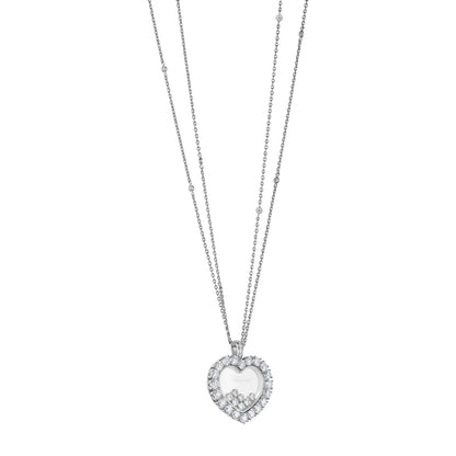 Chopard Happy Diamonds pendant in 18k ethical white gold with moving diamonds, view 2